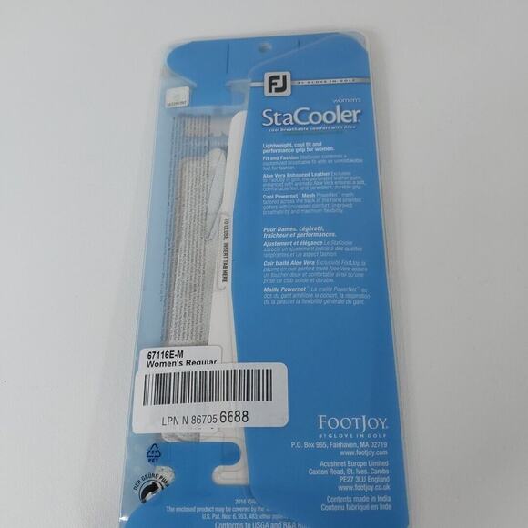 FootJoy StaCooler Original Style Golf Gloves for Women Right Hand‎ Medium White - Picture 2 of 5